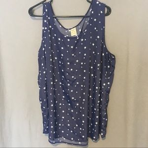 Navy blue and white stars tank